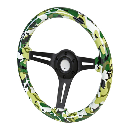 SPEC-D TUNING 350Mm Steering Wheel With Graphic- Black Spoke- Camouflage SW-777-BK-DMC